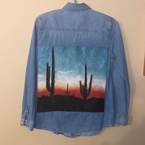 Womens custom made button down shirt